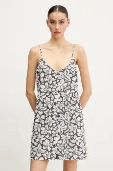 Rip Curl rochie din amestec de in LAS DALLAS culoarea bleumarin, mini, drept, 06XWDR imagine