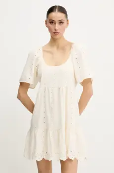 Rip Curl rochie din amestec de in SAN CARLOS culoarea bej, mini, evazati, 06IWDR imagine