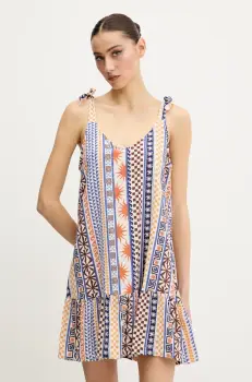 Rip Curl rochie SAN CARLOS culoarea alb, mini, evazati, 06KWDR imagine