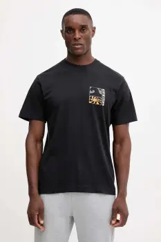 Rip Curl tricou din bumbac AOTS culoarea negru, cu imprimeu, 0TUMTE imagine