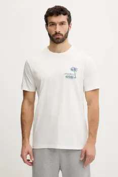 Rip Curl tricou din bumbac culoarea bej, cu imprimeu, 0TYMTE imagine