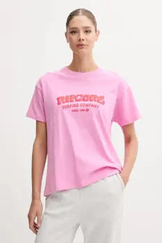 Rip Curl tricou din bumbac culoarea roz, 0HXWTE imagine