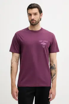 Rip Curl tricou din bumbac culoarea violet, cu imprimeu, 0CAMTE imagine