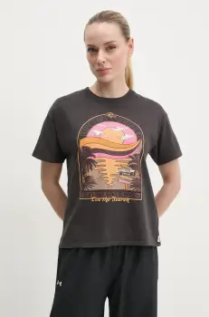 Rip Curl tricou din bumbac femei, culoarea gri, 0FDWTE imagine