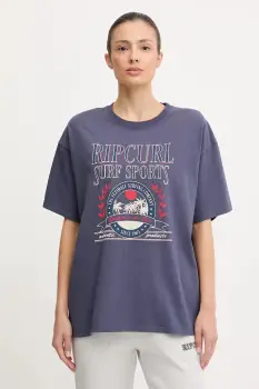 Rip Curl tricou din bumbac SURF DEPT. HERITAGE culoarea bleumarin, 0JZWTE imagine