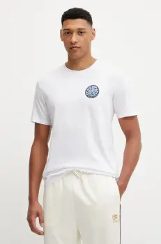 Rip Curl tricou PASSAGE barbati, culoarea alb, cu imprimeu, 0JIMTE imagine