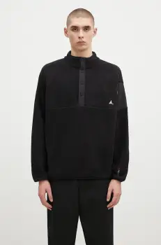 ROA hanorac fleece Polartec Fleece Button Up culoarea negru, uni, RBMW0245FA191 imagine