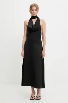 rochie culoarea negru, maxi, evazati imagine