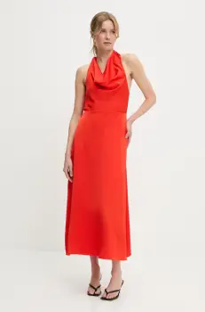 rochie culoarea rosu, maxi, evazati imagine