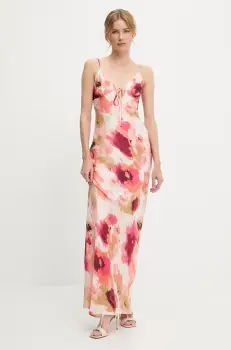 rochie culoarea roz, maxi, evazati imagine