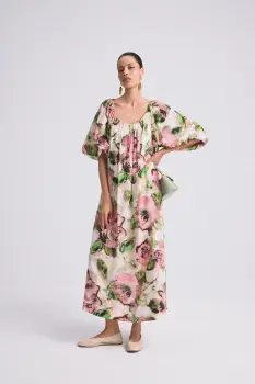 rochie culoarea roz, maxi, evazati imagine