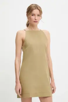 rochie din bumbac culoarea verde, mini, mulata imagine