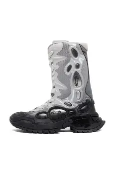 Rombaut botine NUCLEO BOOT femei, culoarea argintiu, cu toc plat, S24-E-012 imagine