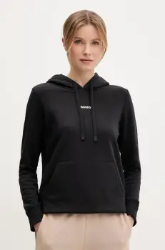 Rossignol bluza Presset femei, culoarea negru, cu gluga, cu imprimeu, RLNWS01 imagine