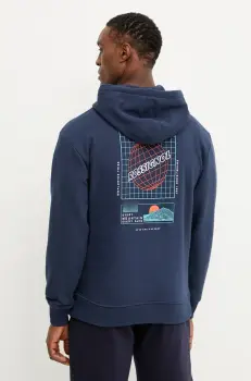 Rossignol bluza Waterfall barbati, culoarea albastru marin, cu gluga, cu imprimeu, RLNMS10 imagine