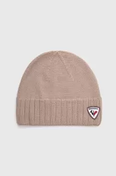 Rossignol caciula de lana culoarea bej, de lana, din tesatura neteda imagine