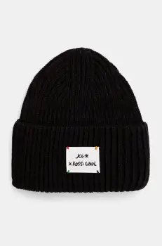 Rossignol caciula din amestec de lana culoarea negru, din tricot gros, RLMWH16U imagine