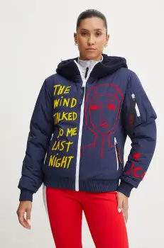 Rossignol geaca cu doua fete Yety Fleecy x JCC culoarea albastru marin, RLNWJ36 imagine