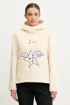 Rossignol hanorac fleece JCC culoarea bej, cu gluga, cu imprimeu, RLOWS01 imagine