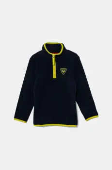 Rossignol hanorac polar pentru copii STRAWPILE culoarea albastru marin, cu imprimeu, RLNYL05 imagine