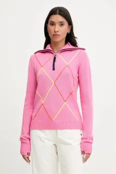 Rossignol pulover de lana JCC culoarea roz, light, cu turtleneck, RLNWO17 imagine