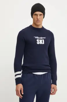 Rossignol pulover Signature barbati, culoarea albastru marin, light, RLMMO11 imagine