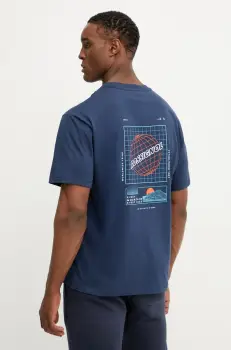 Rossignol tricou din bumbac Waterfall barbati, culoarea albastru marin, cu imprimeu, RLNMY24 imagine