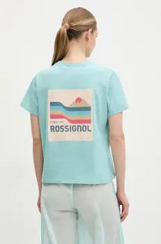 Rossignol tricou din bumbac Waterfall femei, culoarea turcoaz, RLNWY13 imagine