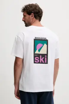 Rossignol tricou din bumbac WATERFALL RELAX culoarea alb, cu imprimeu, RLOMY05 imagine