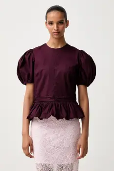 Rotate bluza cu volane pentru femei din bumbac imagine