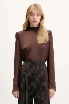 Rotate bluza culoarea maro, uni, 1146432910 imagine