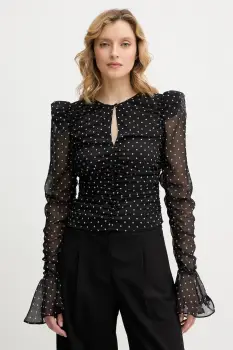 Rotate bluza culoarea negru, cu imprimeu, 115222000 imagine