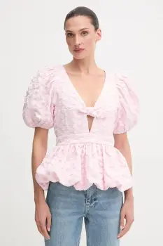 Rotate bluza culoarea roz, cu imprimeu, 114793191 imagine