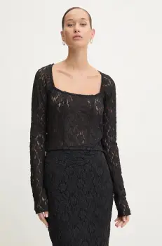 Rotate bluza femei, culoarea negru, neted, 113069100 imagine