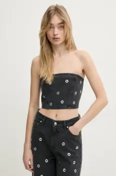 Rotate bluza subtire de blugi 0 femei, culoarea gri, cu imprimeu, 1140052998 imagine