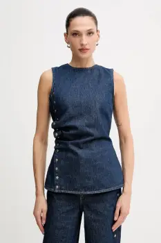 Rotate bluza subtire de blugi culoarea bleumarin, uni, 114814D03 imagine