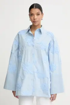 Rotate bluza tip camasa pentru femei, din bumbac imagine