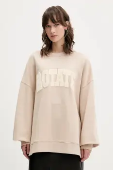 Rotate hanorac de bumbac culoarea bej, cu imprimeu, 115316532 imagine