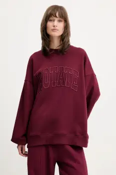 Rotate hanorac de bumbac culoarea bordo, cu imprimeu, 1143762734 imagine