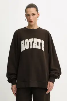 Rotate hanorac de bumbac culoarea maro, cu imprimeu, 1153161667 imagine