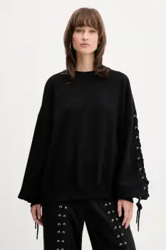 Rotate hanorac de bumbac culoarea negru, uni, 114390100 imagine