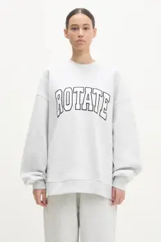 Rotate hanorac de bumbac femei, culoarea gri, cu imprimeu, 1134271473 imagine