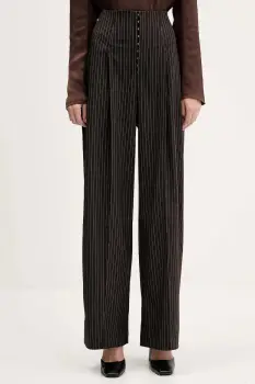 Rotate pantaloni culoarea maro, lat, high waist, 1146983065 imagine