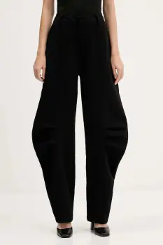 Rotate pantaloni culoarea negru, lat, high waist, 114826100 imagine