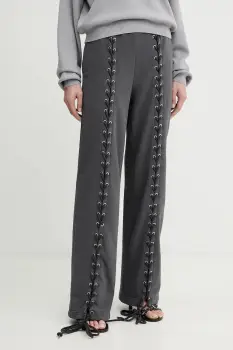 Rotate pantaloni de trening din bumbac culoarea gri, uni, 1143891205 imagine