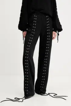 Rotate pantaloni de trening din bumbac culoarea negru, uni, 114389100 imagine