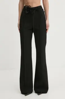 Rotate pantaloni femei, culoarea negru, evazati, high waist, 113592100 imagine
