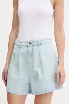 Rotate pantaloni scurti jeans cu imprimeu, high waist, 1138241468 imagine