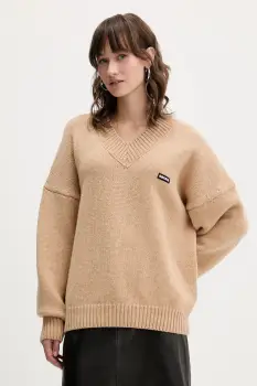 Rotate pulover de lana culoarea bej, 1147631753 imagine
