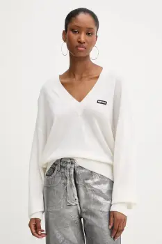 Rotate pulover de lana culoarea bej, light, 114309400 imagine